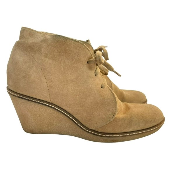 J.Crew Shoes - J.Crew Tan Suede Leather Bootie Size 8 Wedge MacAlister Desert Ankle Boot Italy